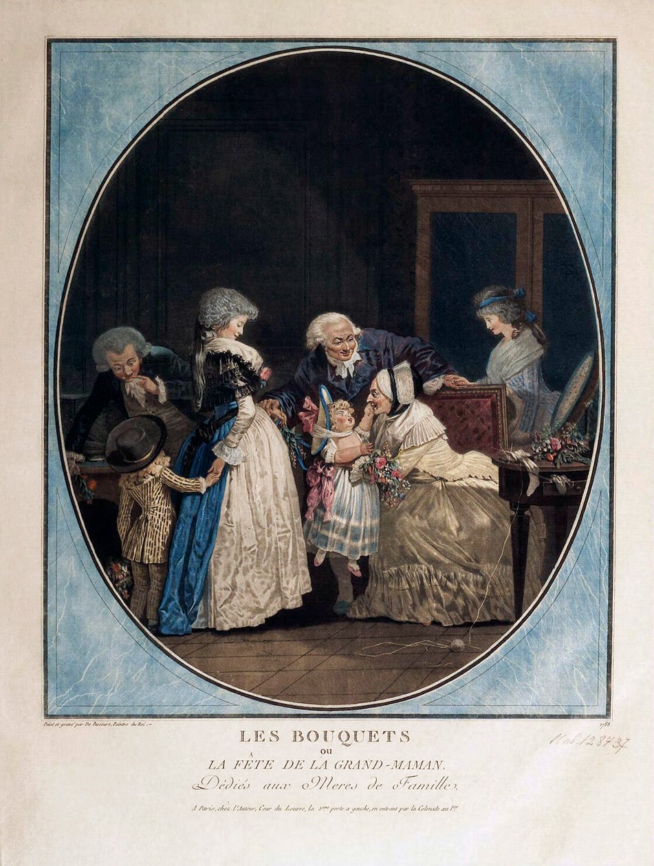 Blahopřejeme k svátku babičky, 1788. od Philibert Louis Debucourt