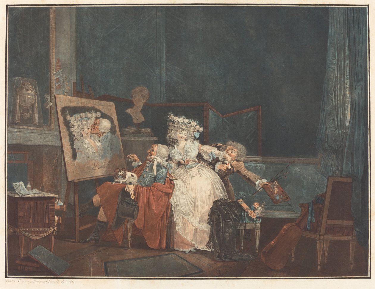 Dva polibky od Philibert Louis Debucourt