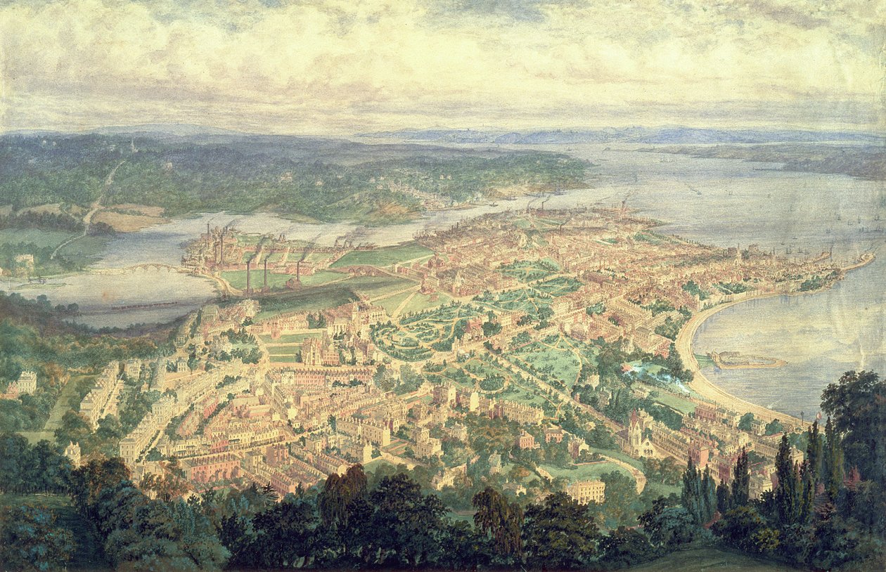 Southampton v roce 1856 od Philip Brannon