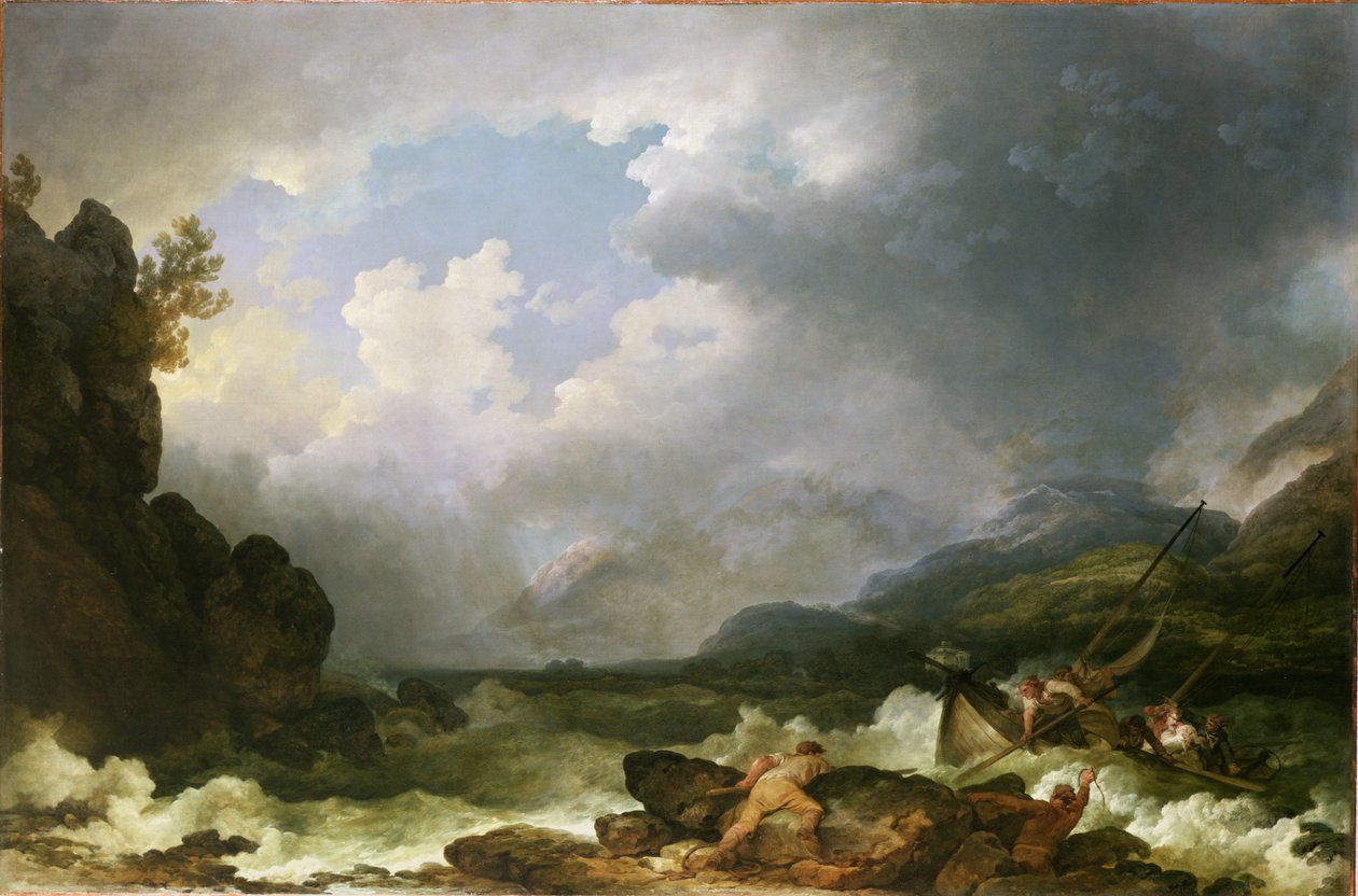 Belle Isle Windermere v bouři od Philippe Jacques de Loutherbourg