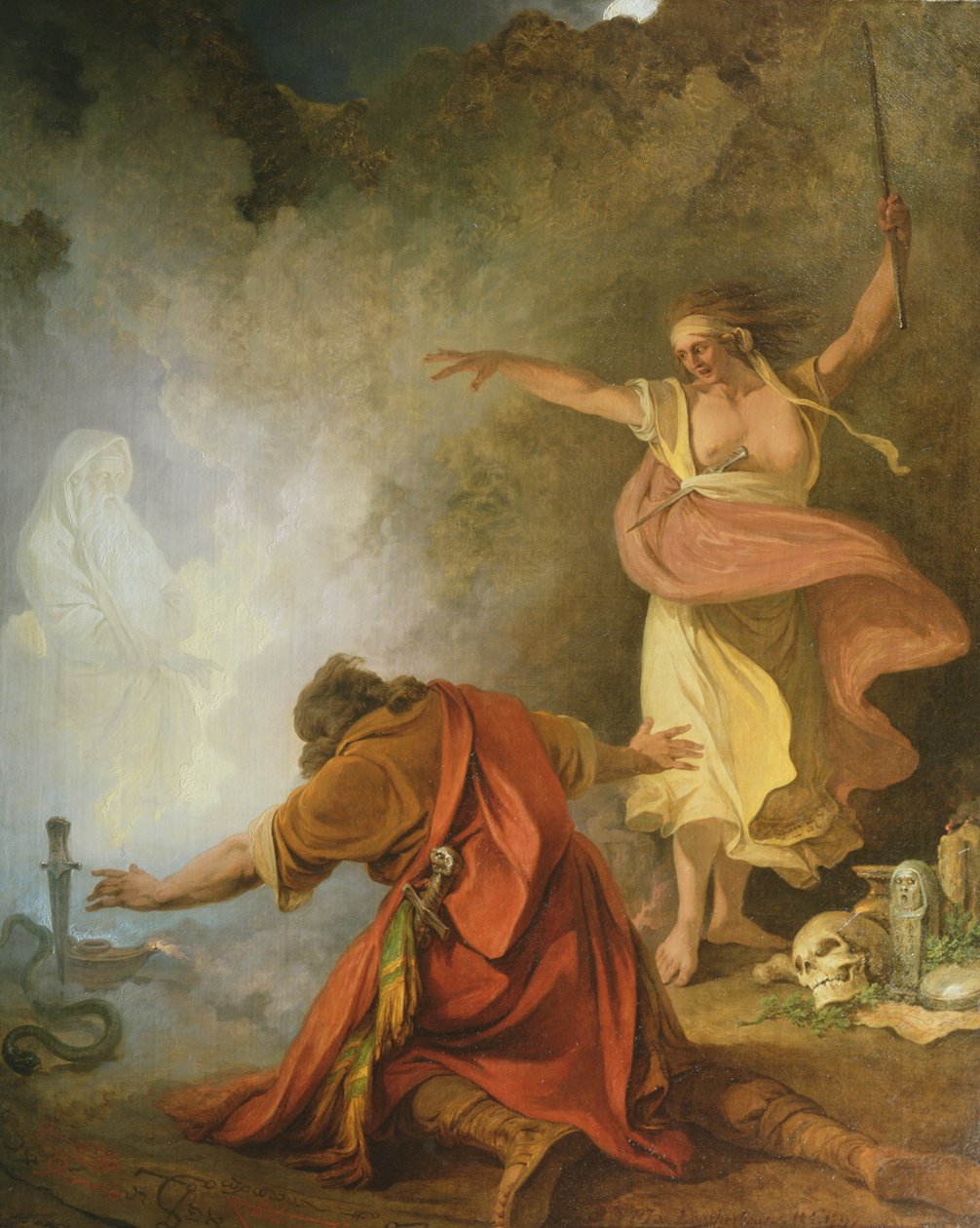 Saul a čarodějnice z Endoru, 1791 od Philip James de Loutherbourg