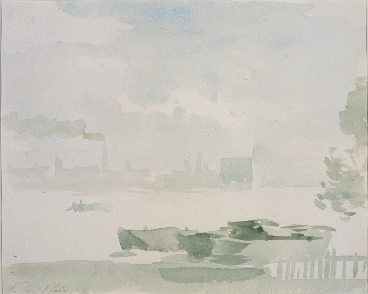 Chelsea Reach (wc na papíře, nalepeno na kartě) od Philip Wilson Steer