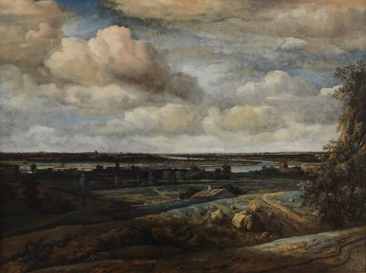 Holandská panoramatická krajina s řekou od Philip de Koninck