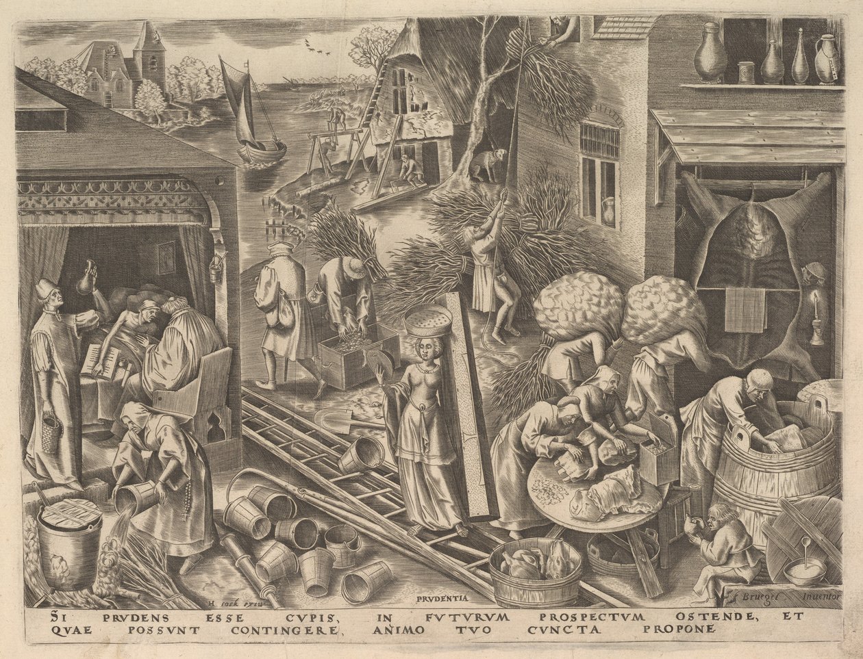 Prudence Prudentia z The Virtues, ca. 1559-60. od Philip Galle