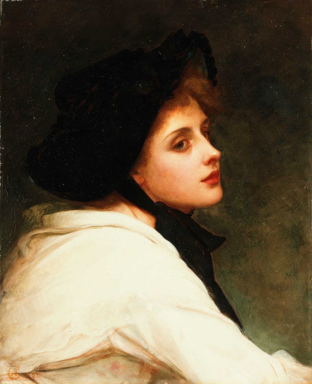 Černý klobouk, 1892 od Philip Hermogenes Calderon