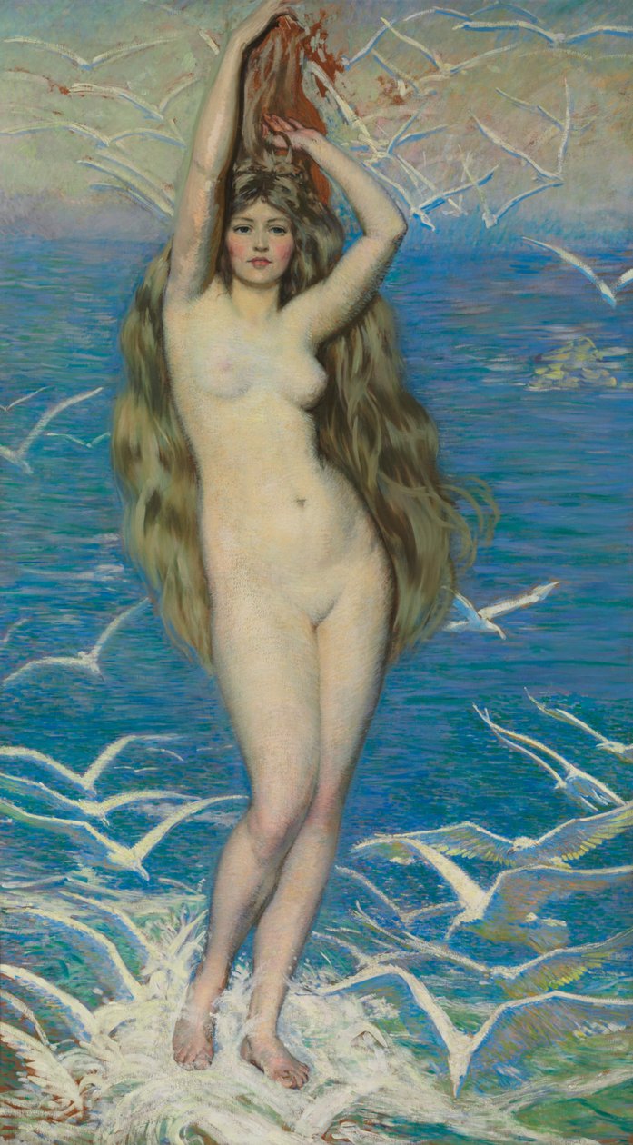 Dívka s racky, kolem roku 1920 od Philip Leslie Hale