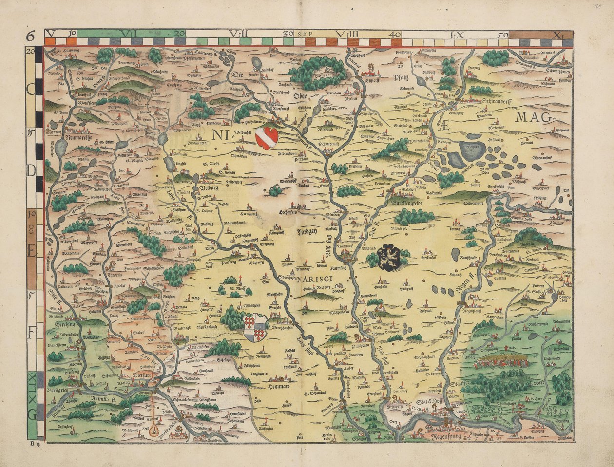 Bavorské venkovské stoly z roku 1568 (panel 6) od Philipp Apian