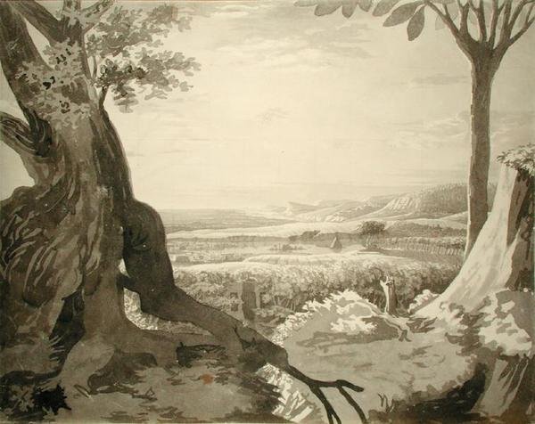 Krajina údolí Nilu, 1805-6 (šedá tužka na papíře) od Philipp Otto Runge