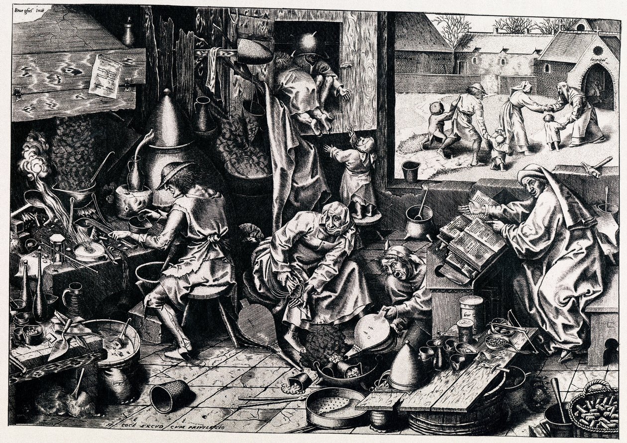 Alchymista, 1558 od Philipp Galle