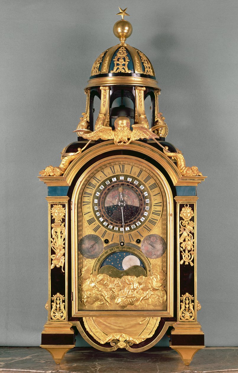 Orloj vyrobený pro Grand Dauphin Louis of France (1661-1711), 1710 (pozlacený bronz) od Philippe and Fardoil, Pierre Caffieri