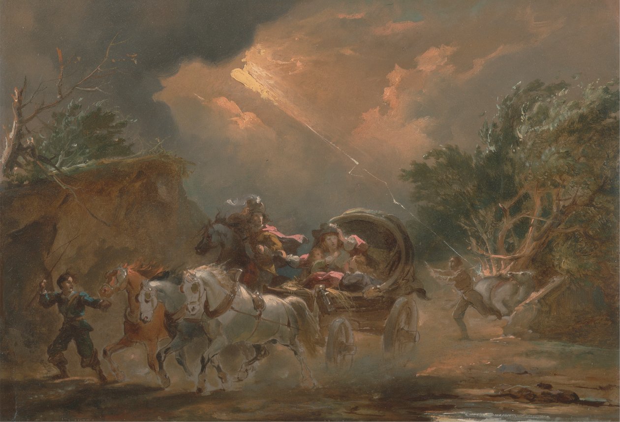 Trenér v bouřce od Philippe Jacques de Loutherbourg