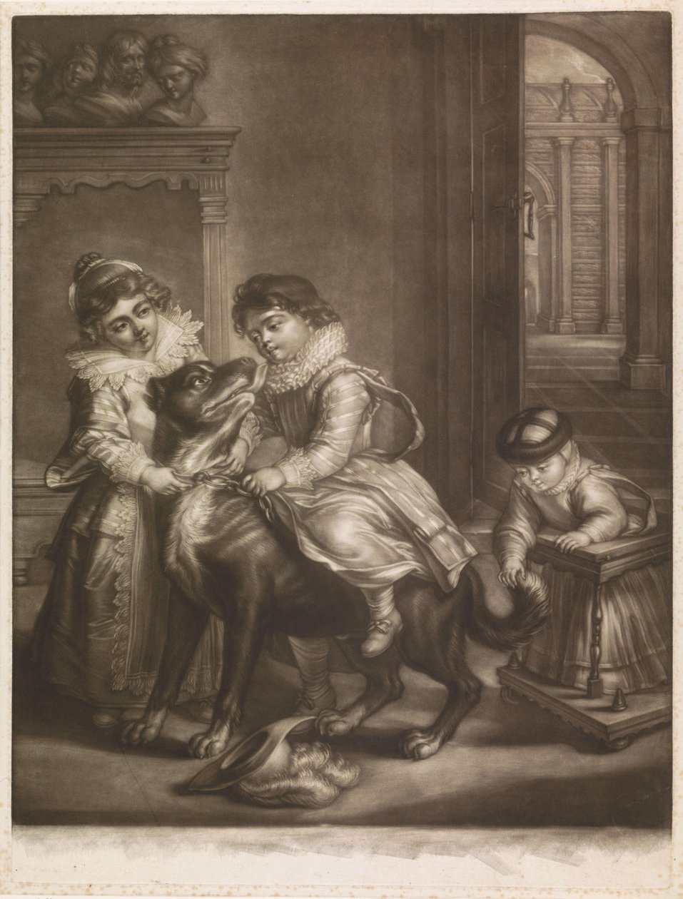 Tři děti Rubense od Philippe Joseph Tassaert