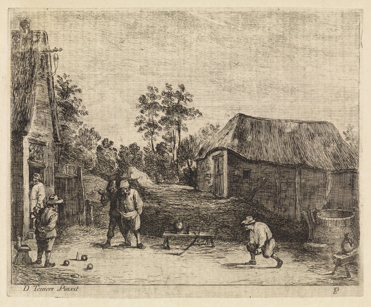 Farmáři hrají koule od Philippe Lambert Joseph Spruyt