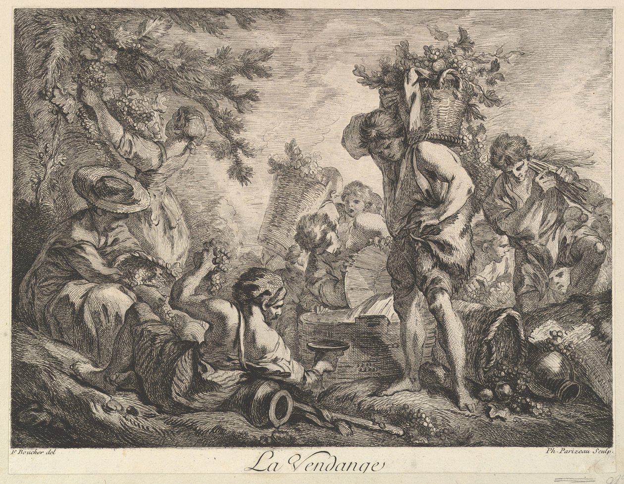 Sklizeň hroznů. od Philippe Louis Parizeau