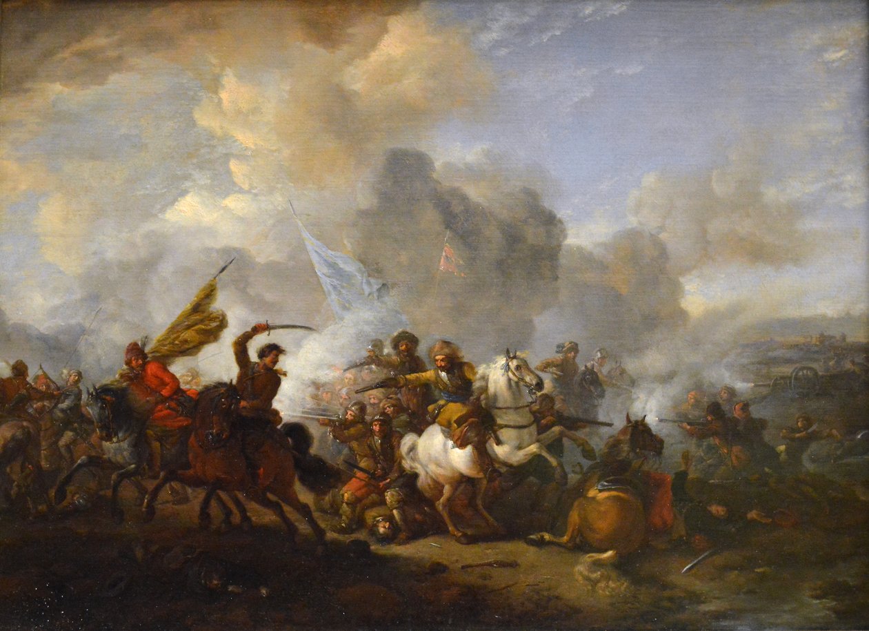 Potyčka jezdců mezi Orientály a Imperiály od Philips Wouwerman
