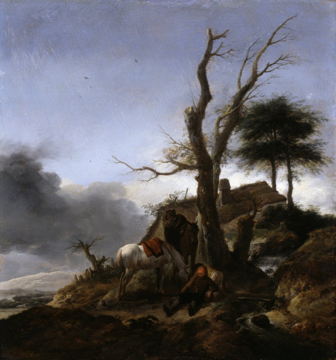 Zastavení cestovatelů od Philips Wouwerman