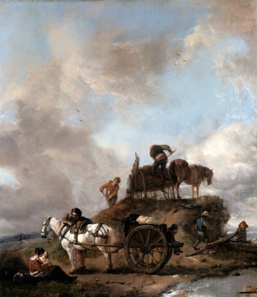 Rolníci v polích- sklizeň sena od Philips Wouwerman
