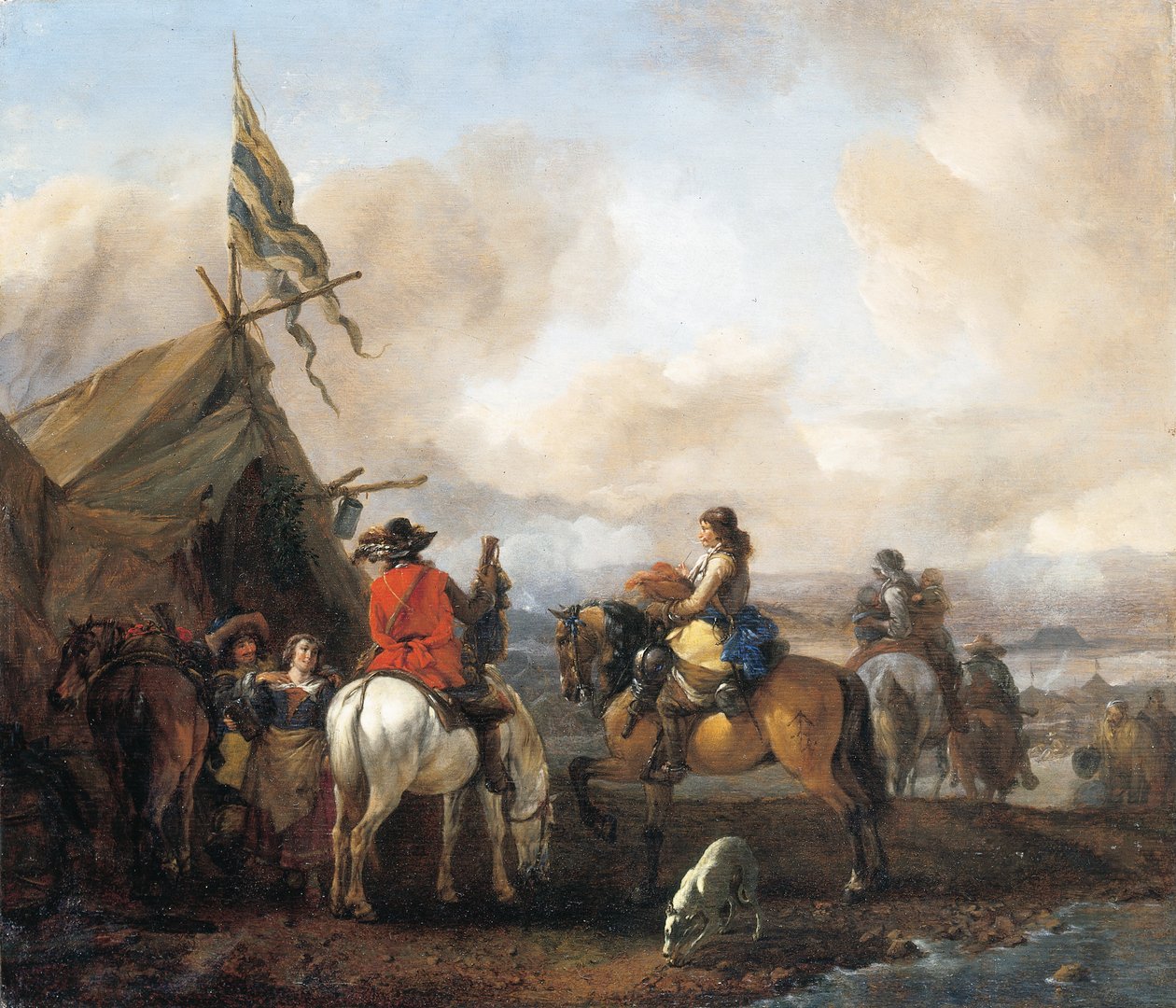 Vojenské ležení s kavalíry od Philips Wouwerman