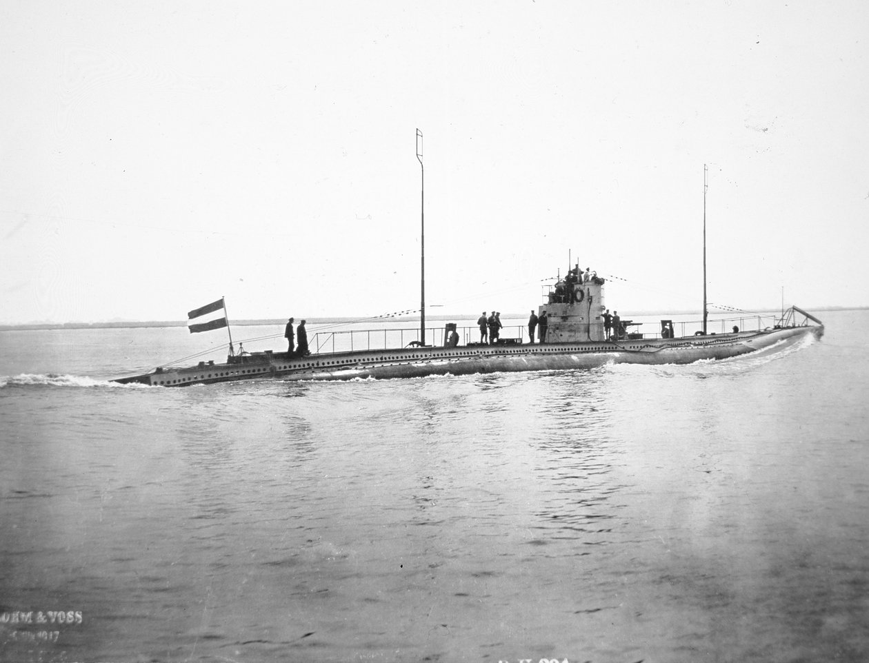 Německá ponorka, kolem roku 1915 (černobílá fotografie) od Photographer German