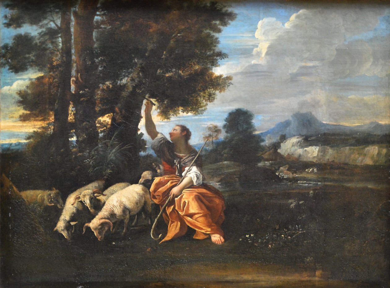 Herminie vyryla na strom jméno Tancrède od Pier Francesco Mola