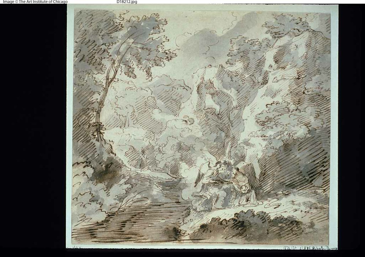 Hagar a anděl od Pier Francesco Mola