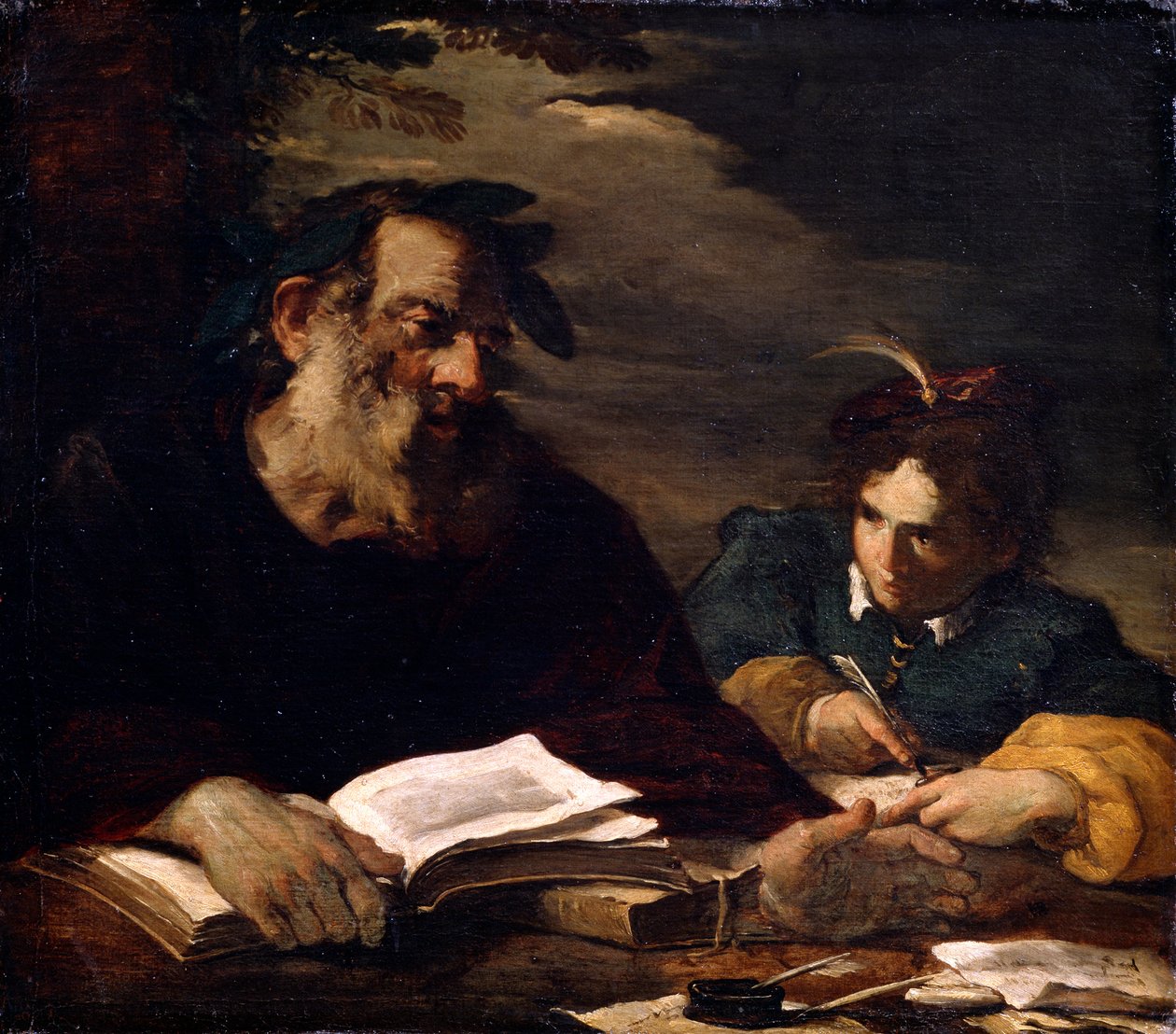 Homér diktuje své básně, 17. století od Pier Francesco Mola
