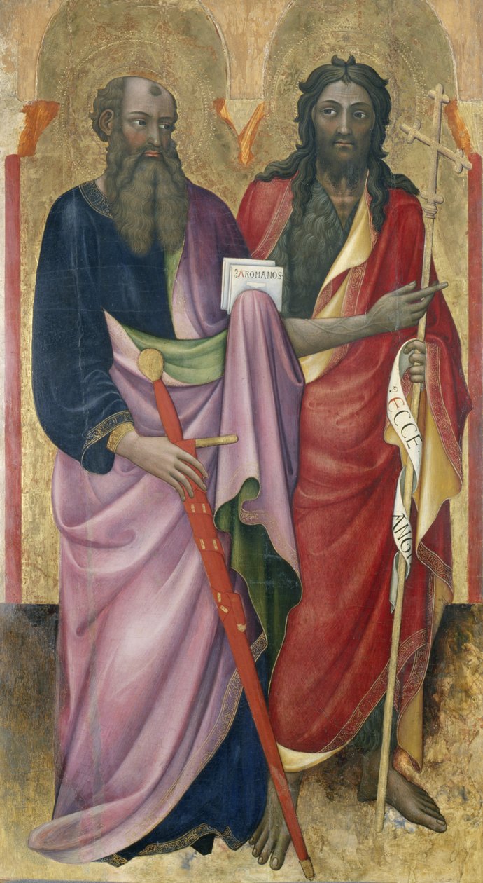 Apoštol Pavel a Jan Křtitel, kolem 1418-20 (tempera na topolovém dřevě) od Piero di Alvaro