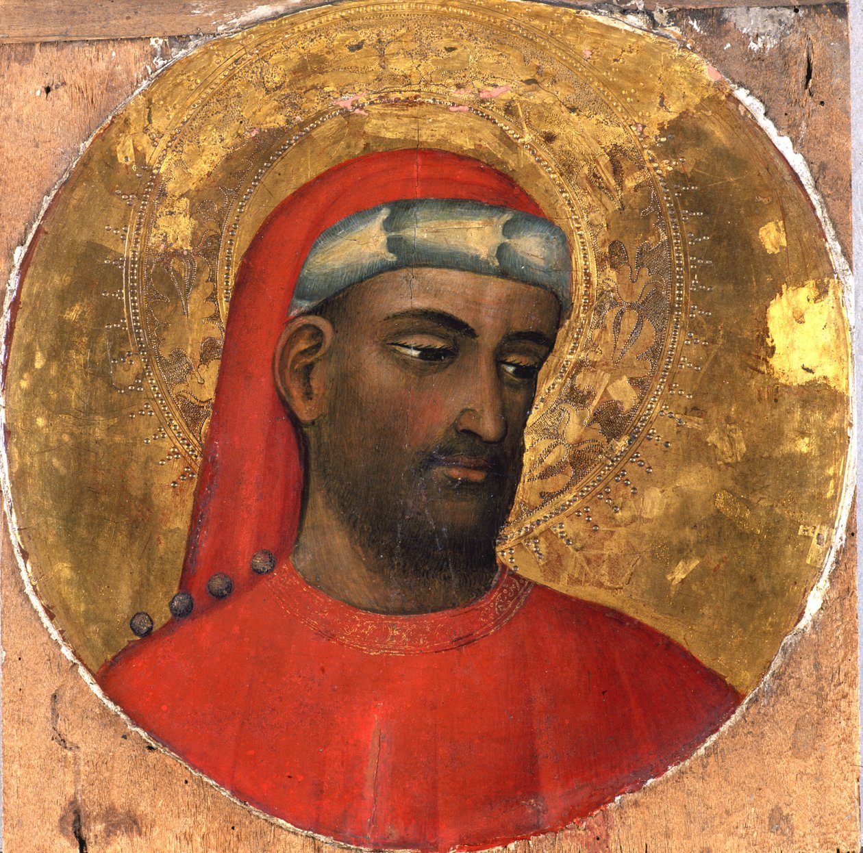 Tondo s portrétem sv. Kosma, před rokem 1420 (tempera na topolovém dřevě) od Piero di Alvaro