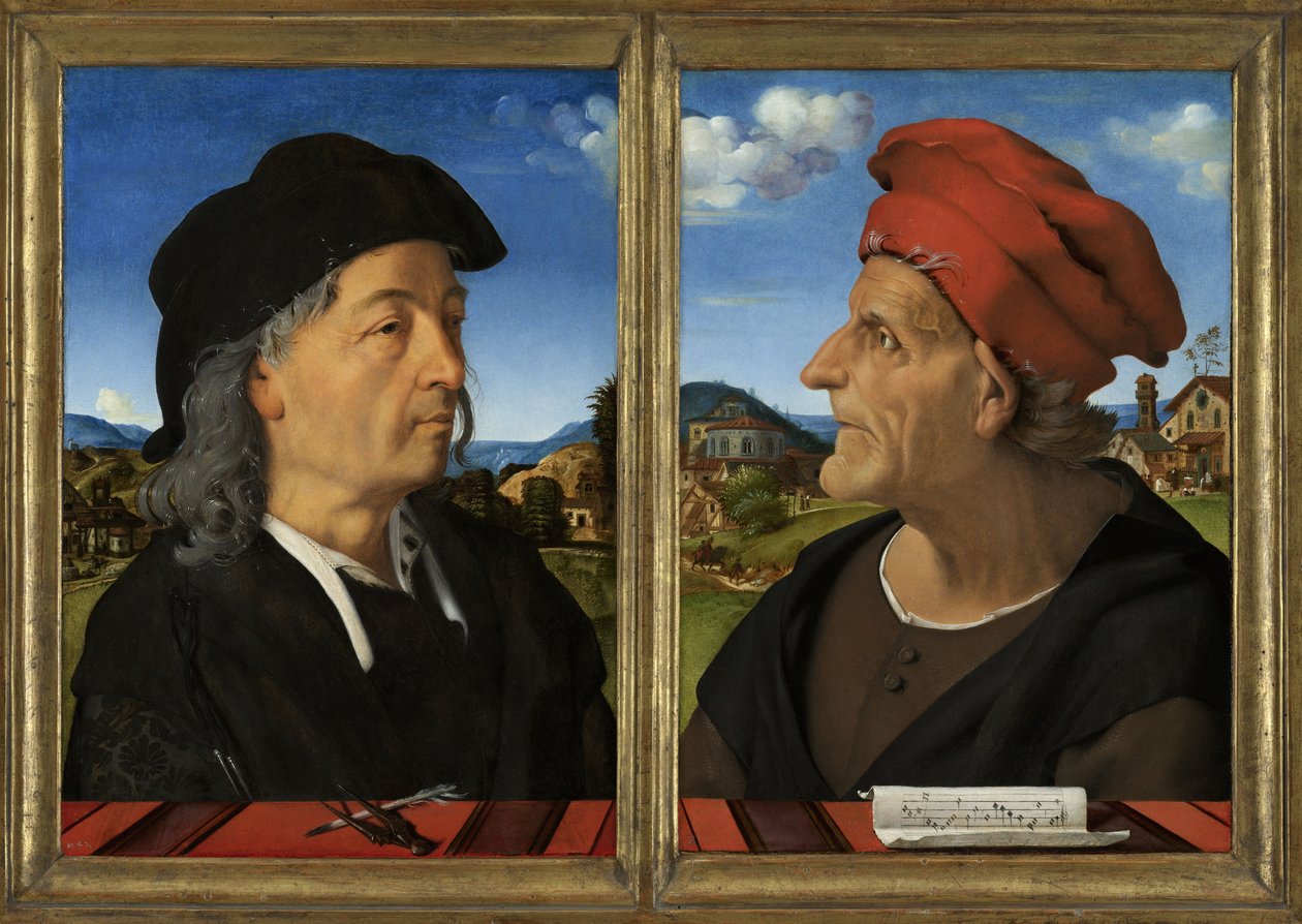 Portréty Giuliana a Francesca Giambertiho da Sangallo, 1482-5 od Piero di Cosimo