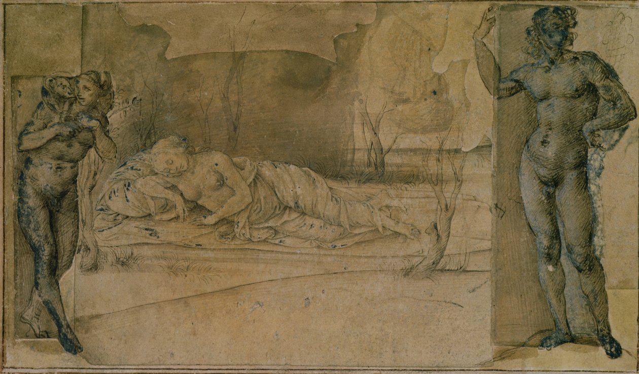 Ariadne Deserted (tužka) od Piero di Cosimo