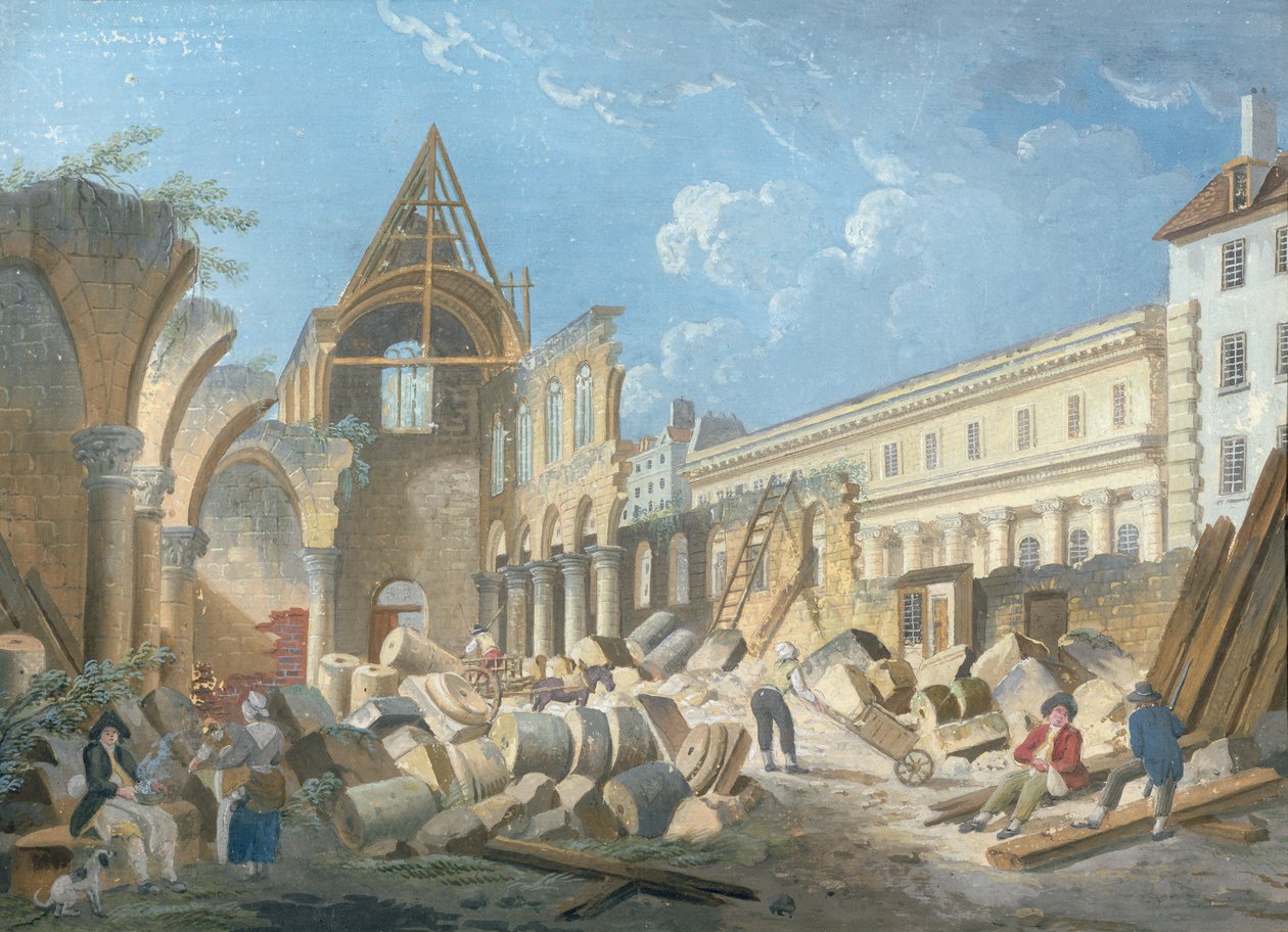 Demolice kláštera Couvent des Cordeliers, cca 1802 od Pierre Antoine Demachy