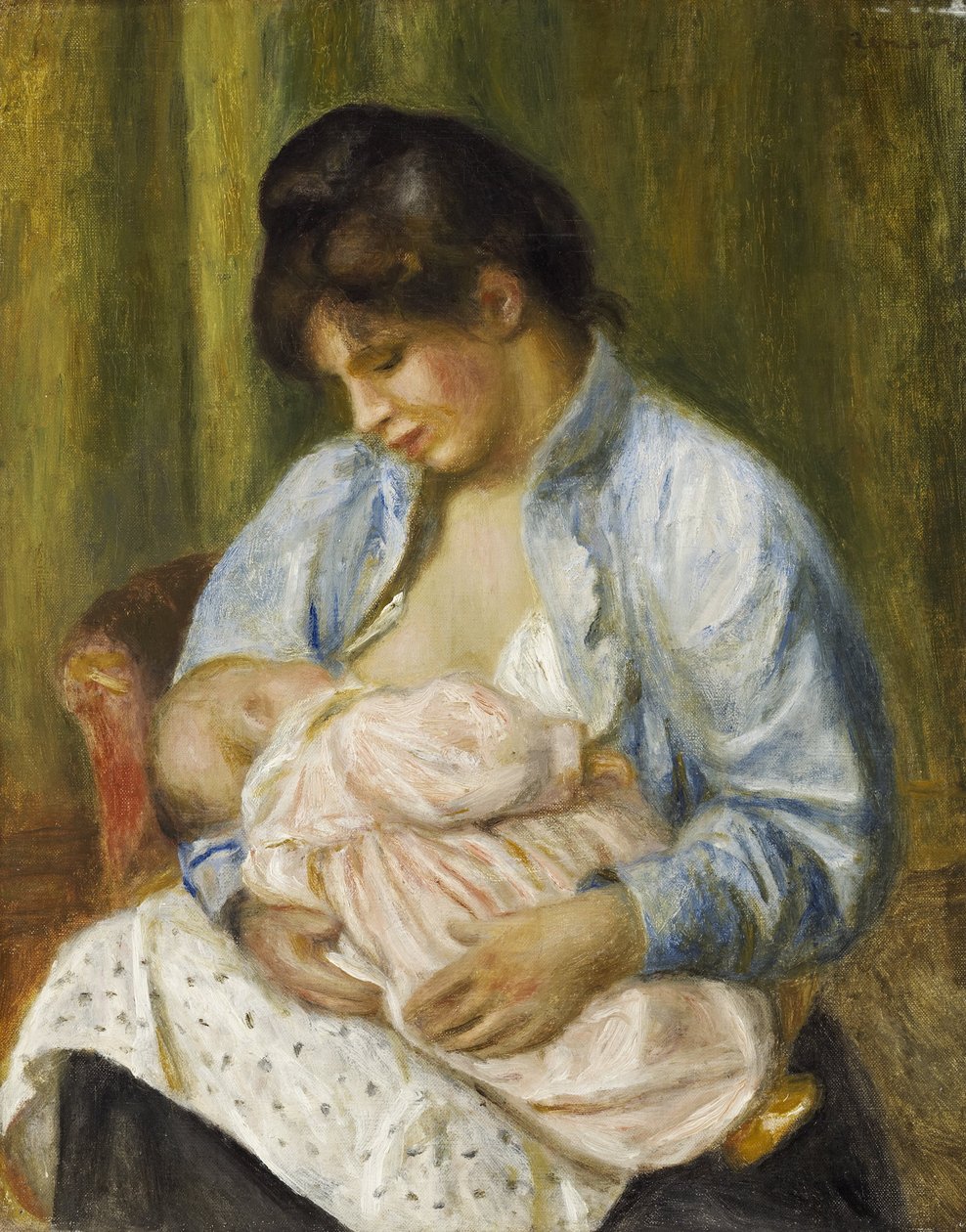 Žena ošetřující dítě od Pierre Auguste Renoir