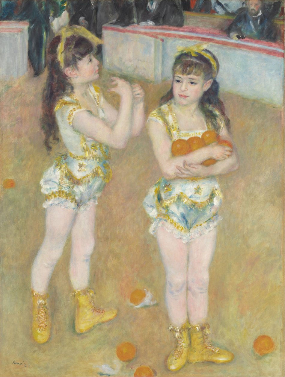 Akrobati v Cirque Fernando (Francisca a Angelina Wartenberg) od Pierre Auguste Renoir