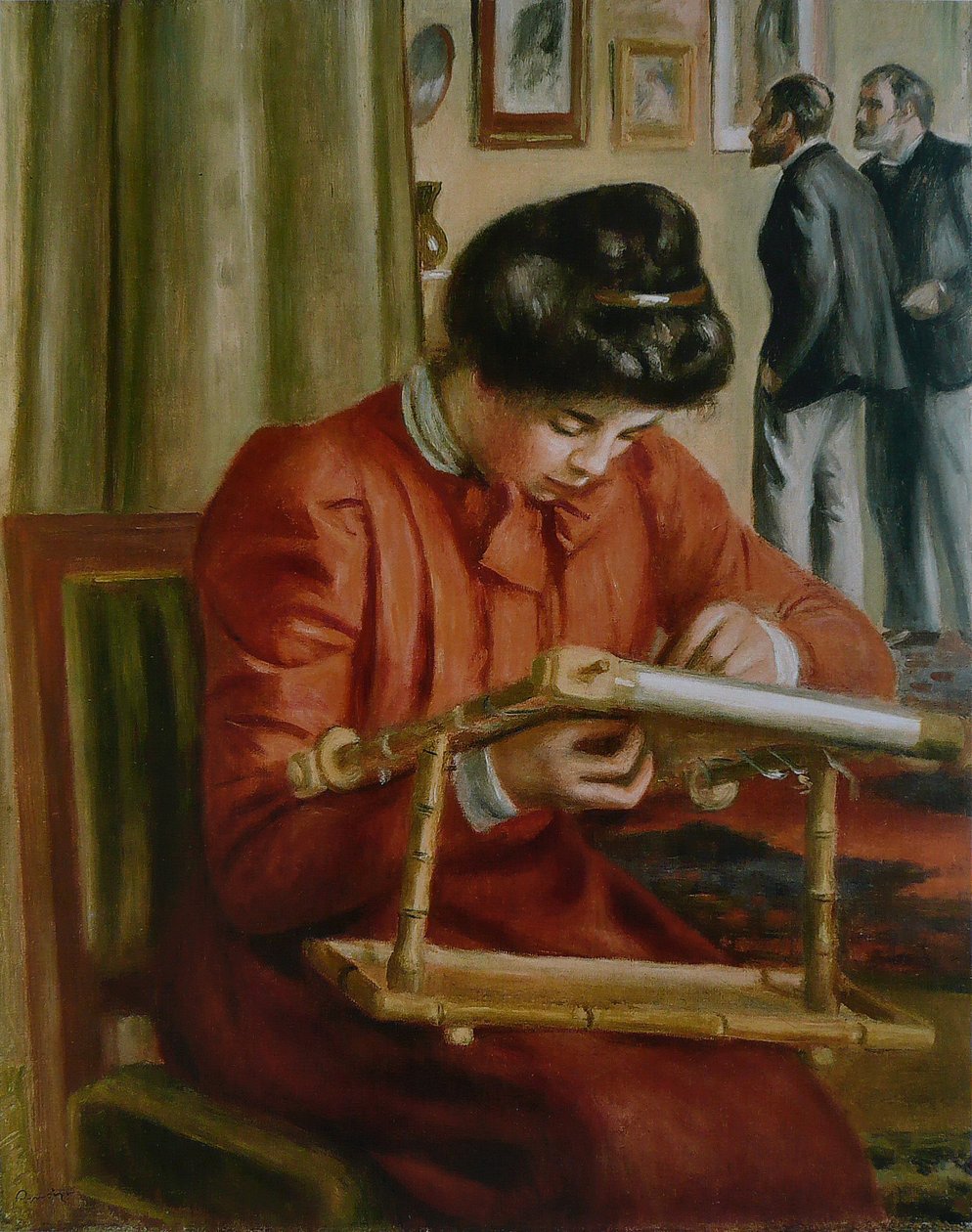 Vyšívání Christine Lerolle od Pierre Auguste Renoir