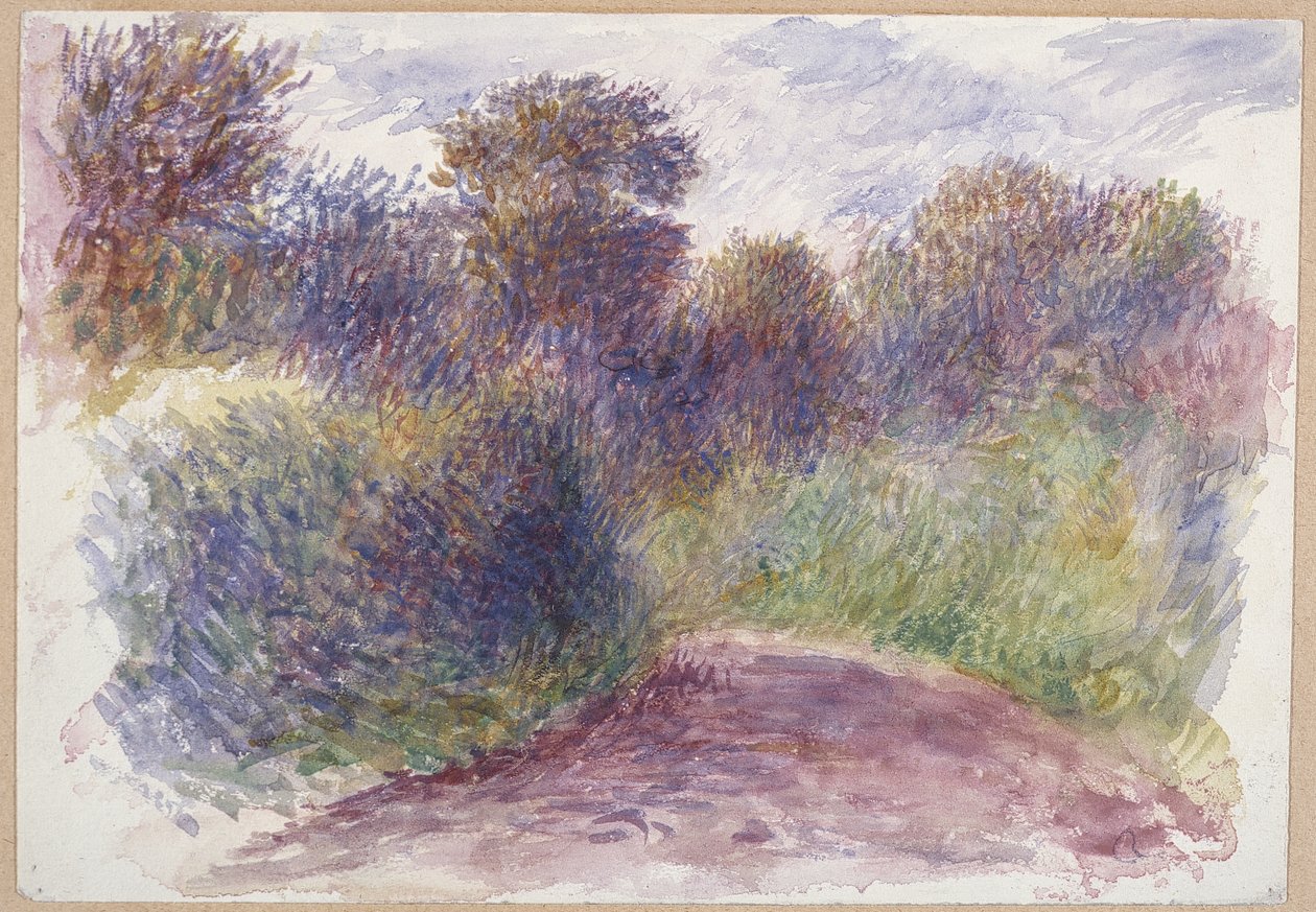 Country Lane (wc na bílém tkaném papíře) od Pierre Auguste Renoir