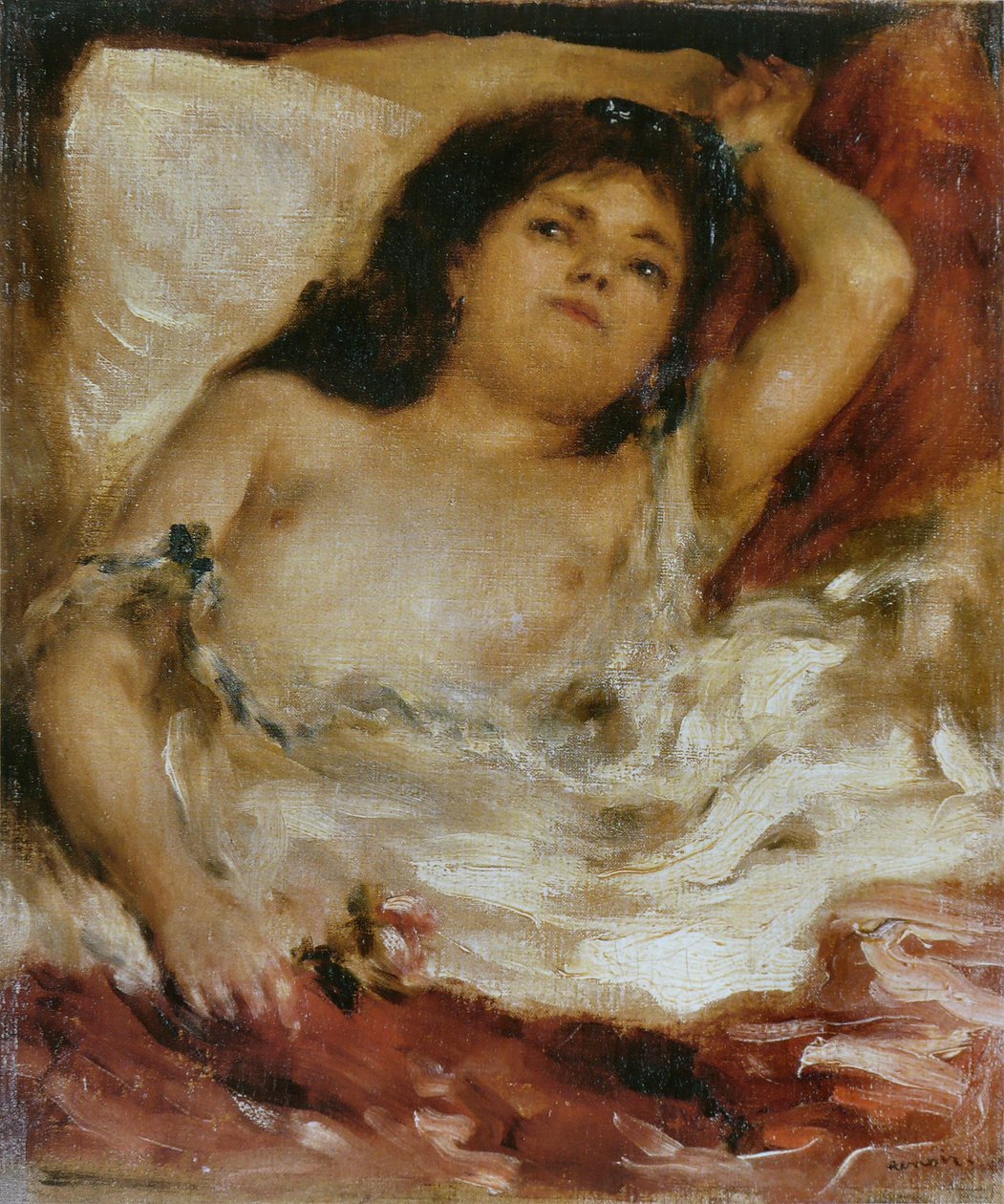 Polonahá žena vleže od Pierre Auguste Renoir