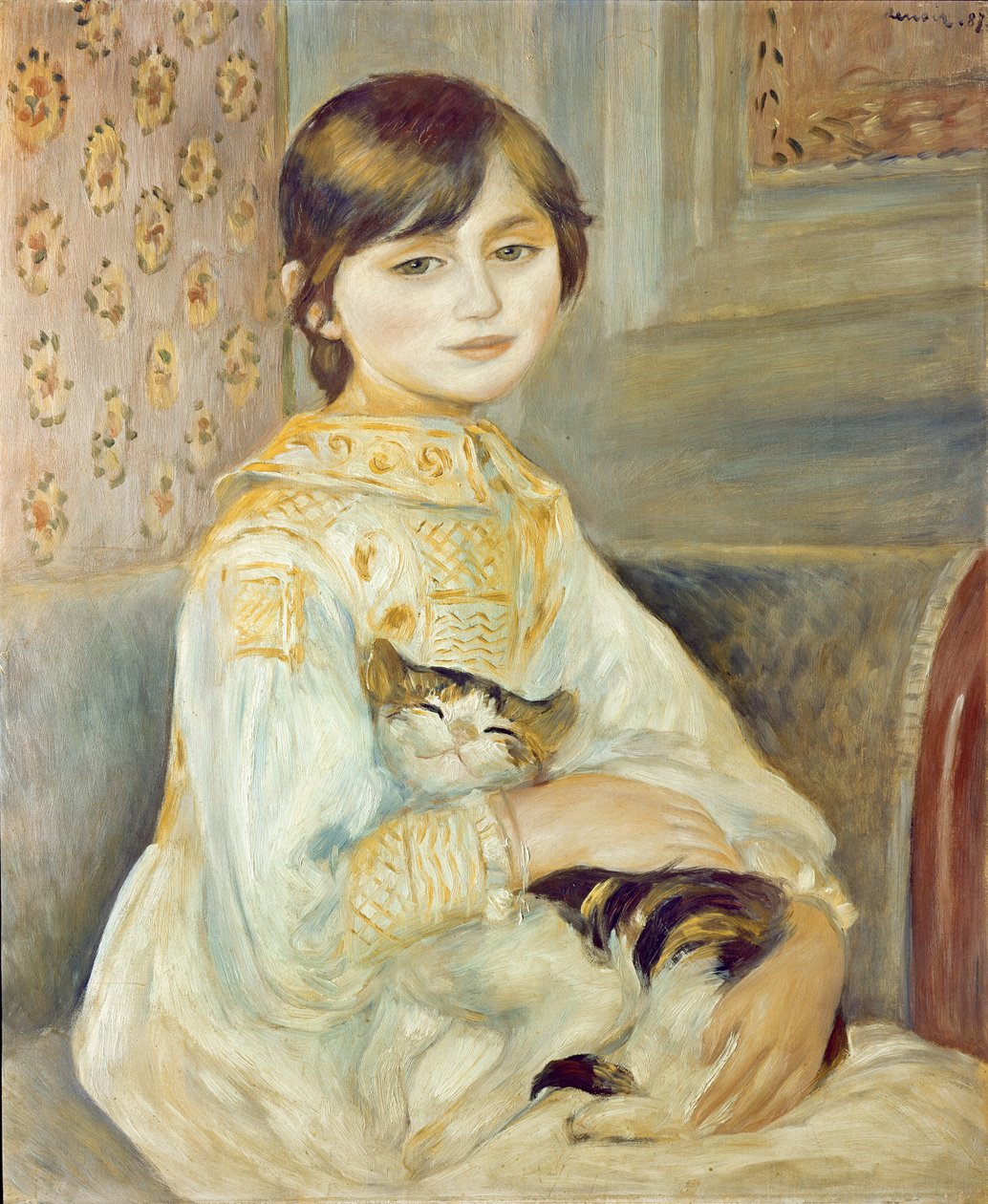 Julie Manet s kočkou, 1887 od Pierre Auguste Renoir