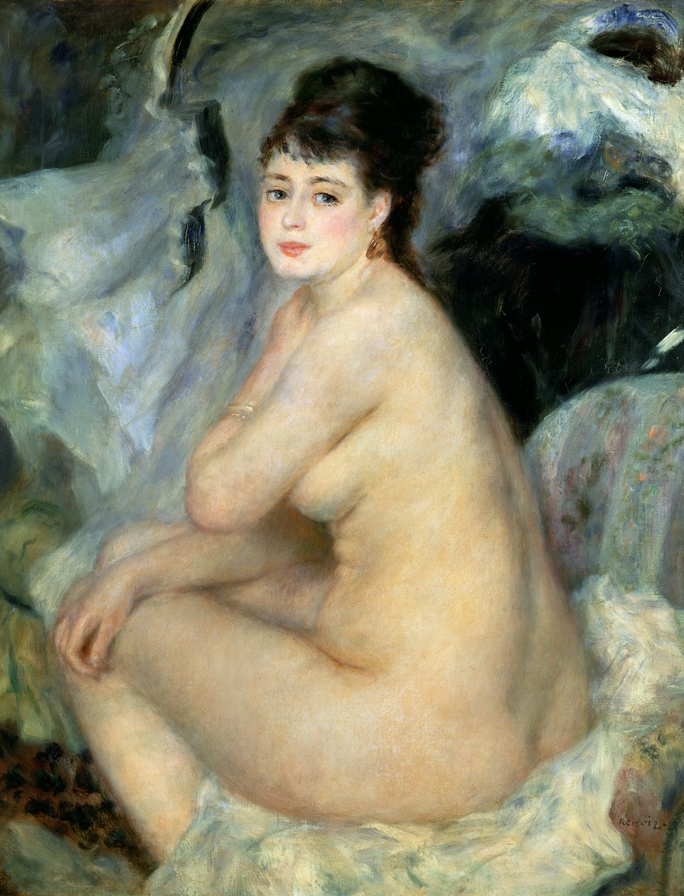 Nude, nebo Nude sedící na pohovce od Pierre Auguste Renoir
