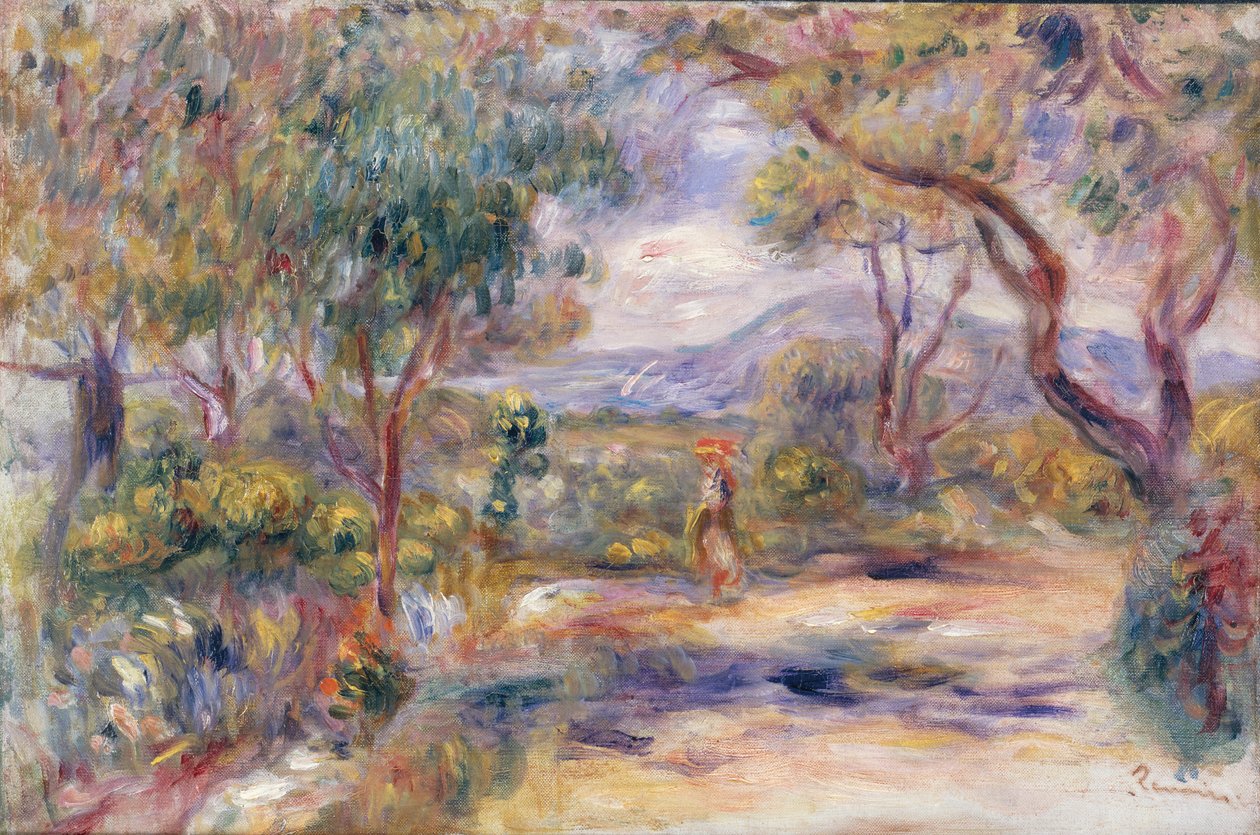 Krajina v Cannes (Renoirova zahrada) cca 1914 od Pierre Auguste Renoir