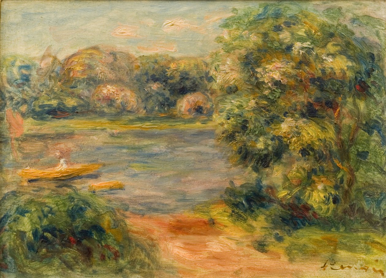 Loď na jezeře, 1901 od Pierre Auguste Renoir