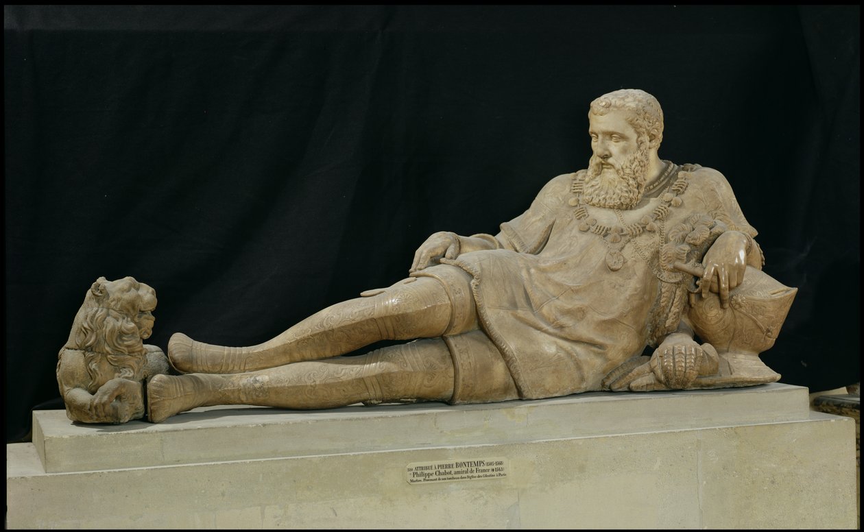 Podobizna Philippe de Chabot (1480-1543) admirál Francie, kolem 1570 (mramor) od Pierre Bontemps