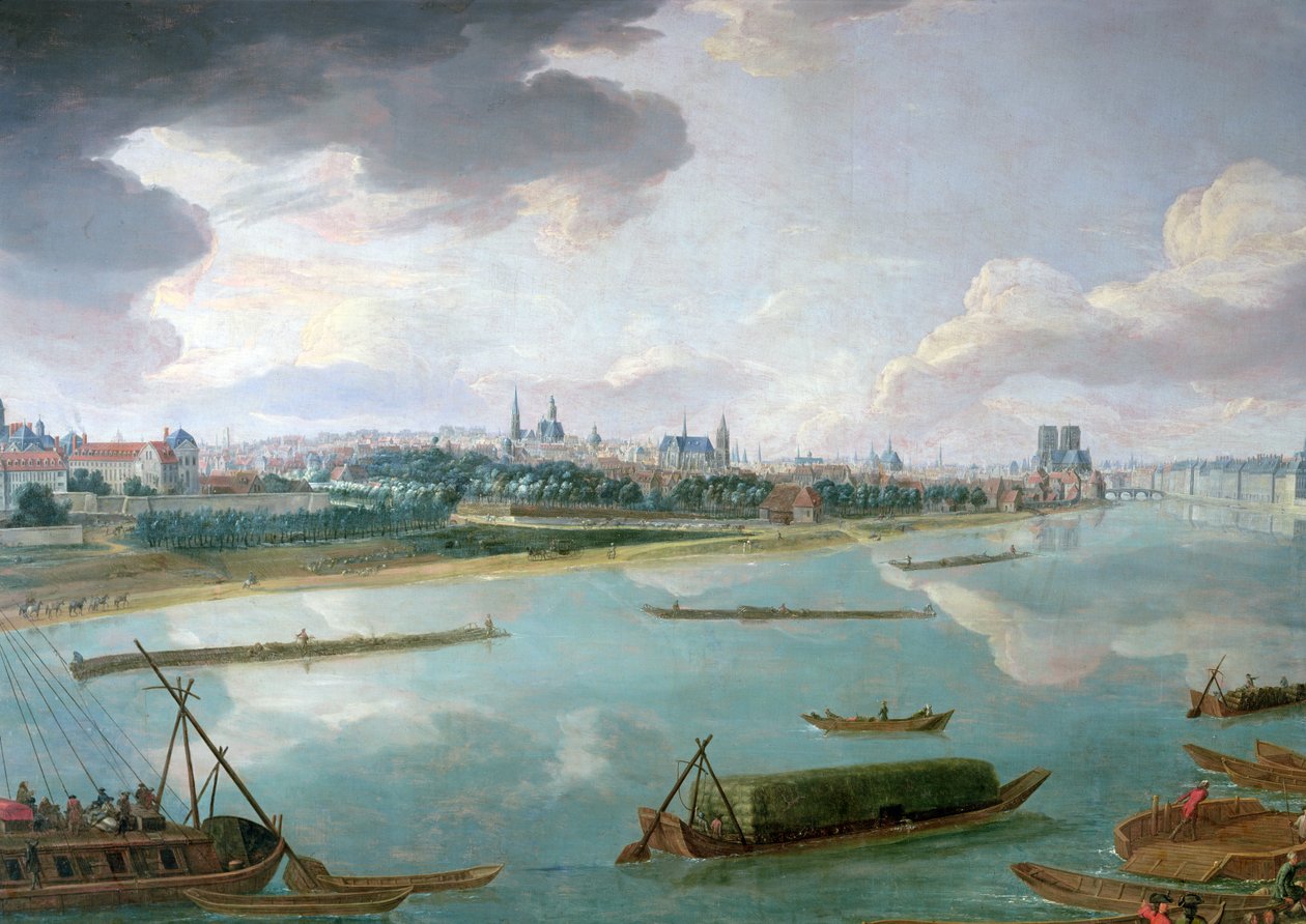 Pohled na Paříž z Quai de la Rapee (detail 168381) od Pierre Denis Martin