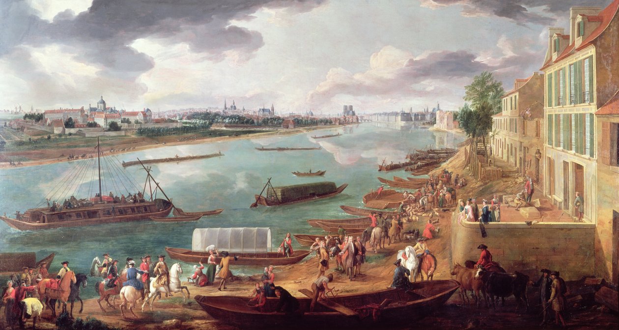 Pohled na Paříž z nábřeží Quai de la Rapee (viz také 231147 a 365071) od Pierre Denis Martin