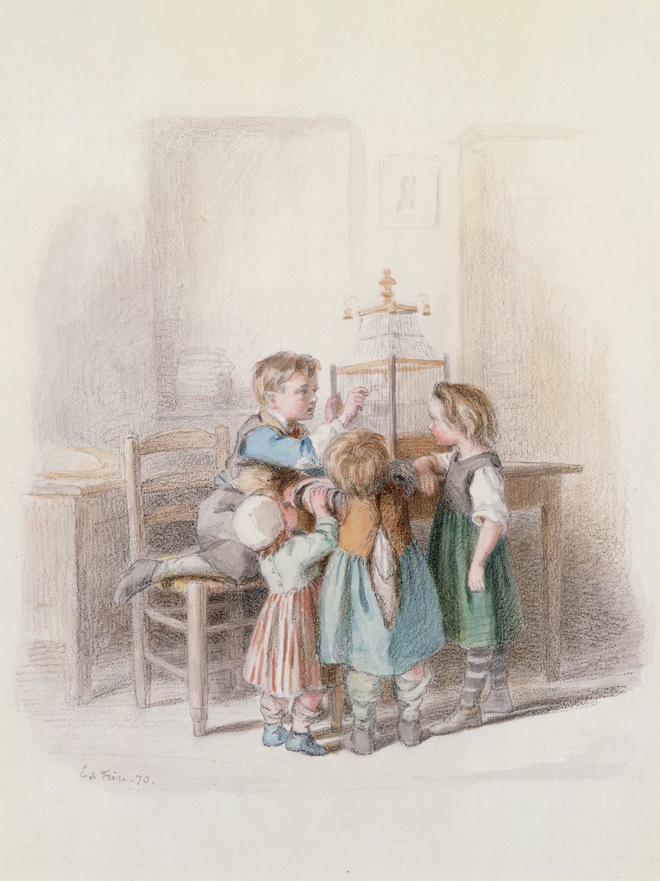 The New Pet, 1870 od Pierre Edouard Frere