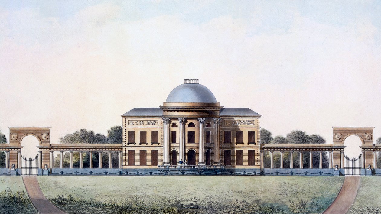 Castle of Saint Andrew, poblíž Brugg, z „Výběr nejpozoruhodnějších památek, budov a domů Nizozemského království“, zveřejněné 1827 od Pierre Jacques Goetghebuer