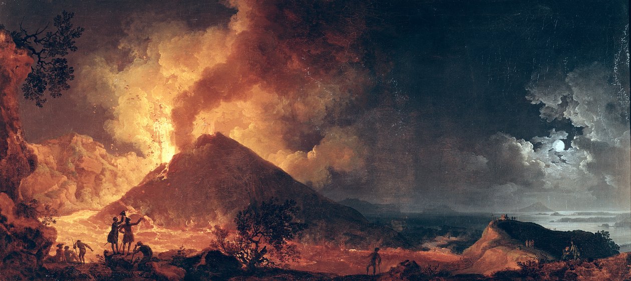 Erupce Vesuvu v roce 1771 od Pierre Jacques Volaire