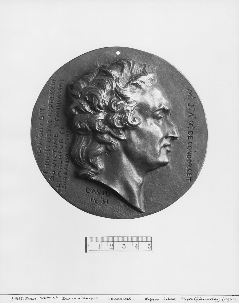 Marie Jean Antoine Nicolas Caritat, markýz de Condorcet, 1831 (bronz) od Pierre Jean David d