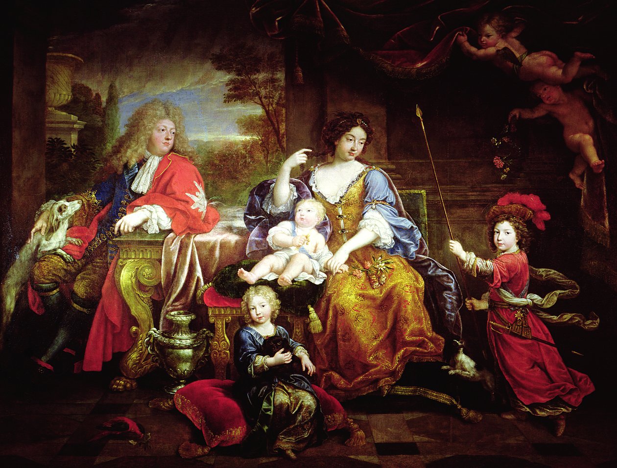 Velký dauphin se svou ženou a dětmi, 1687 od Pierre Mignard