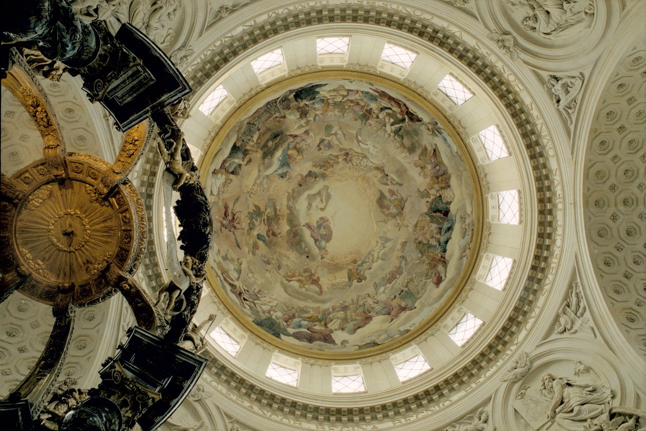 Pohled na vnitřek kopule, 1663-65 (viz také 252651) od Pierre Mignard
