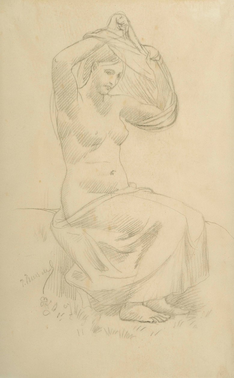 Sedící postava od Pierre Puvis de Chavannes